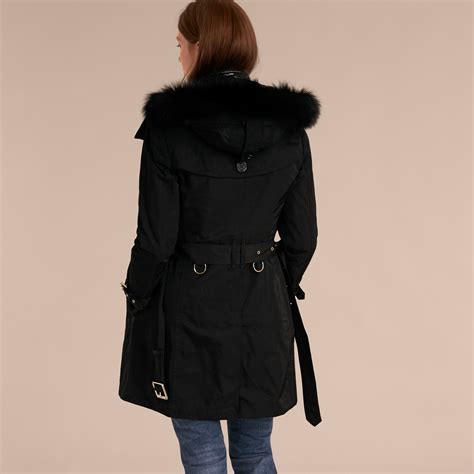 burberry fur trimmed hooded raincoat|burberry hooded raincoat sale.